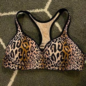 PINK Cheetah Print Yoga Bra